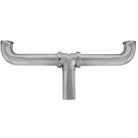 Jones Stephens 1-1/2in. x 16in. Chrome Plated Brass Direct Connection Center Outlet Waste 20 Gauge P38033